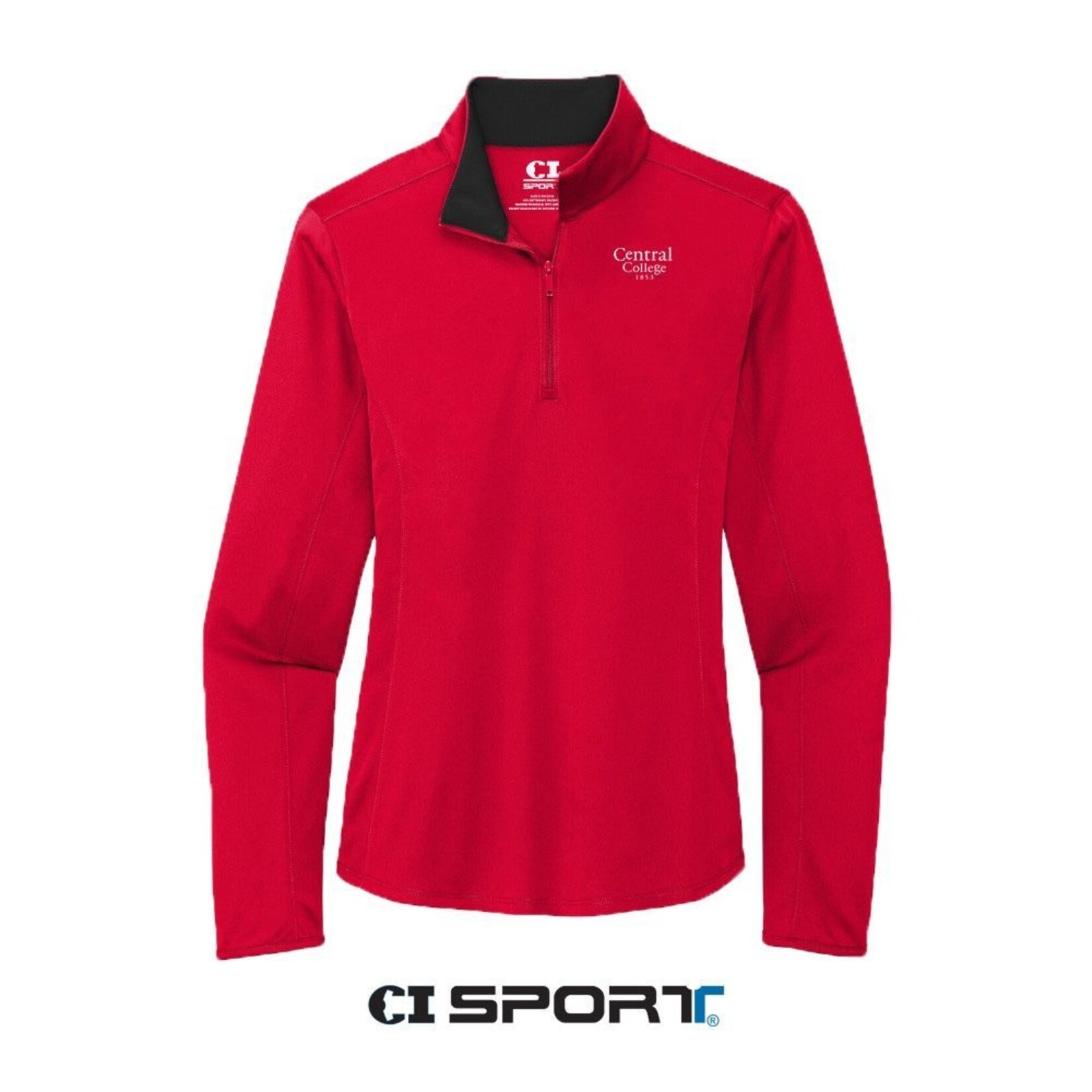 CI SPORT CI Sport 1/4 Zip Academic Logo Ladies Red