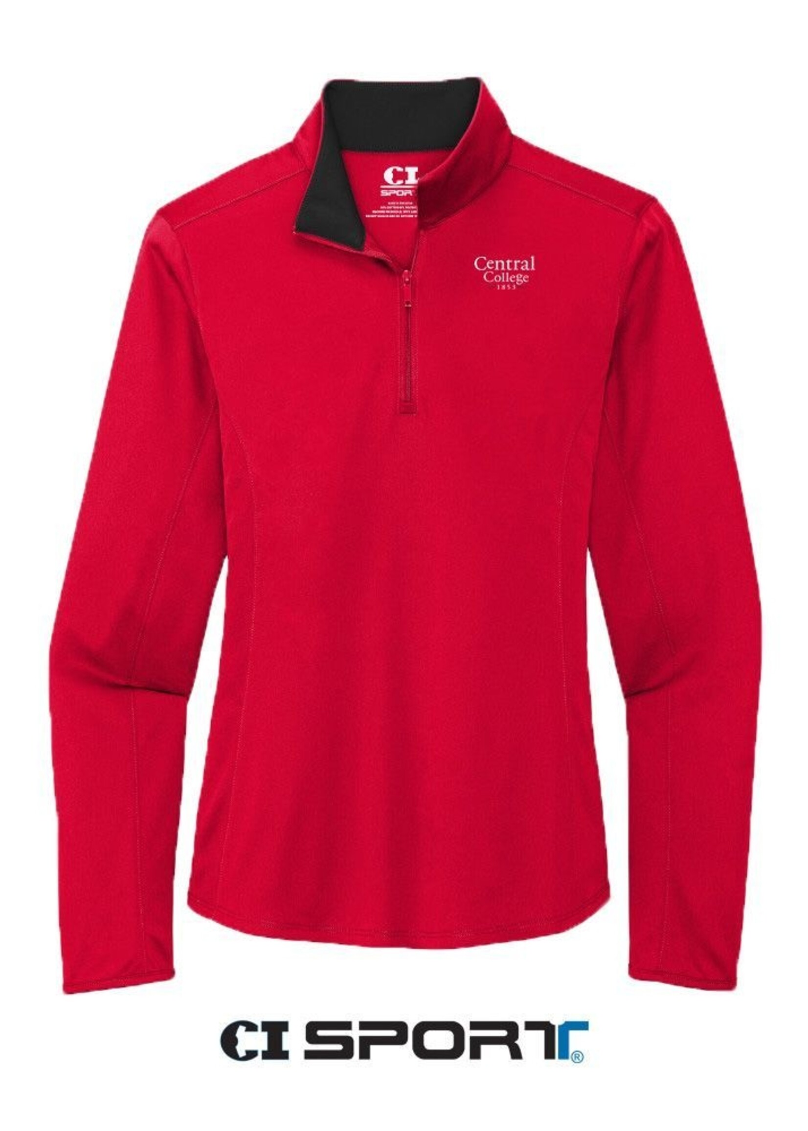 CI SPORT CI Sport 1/4 Zip Academic Logo Ladies Red