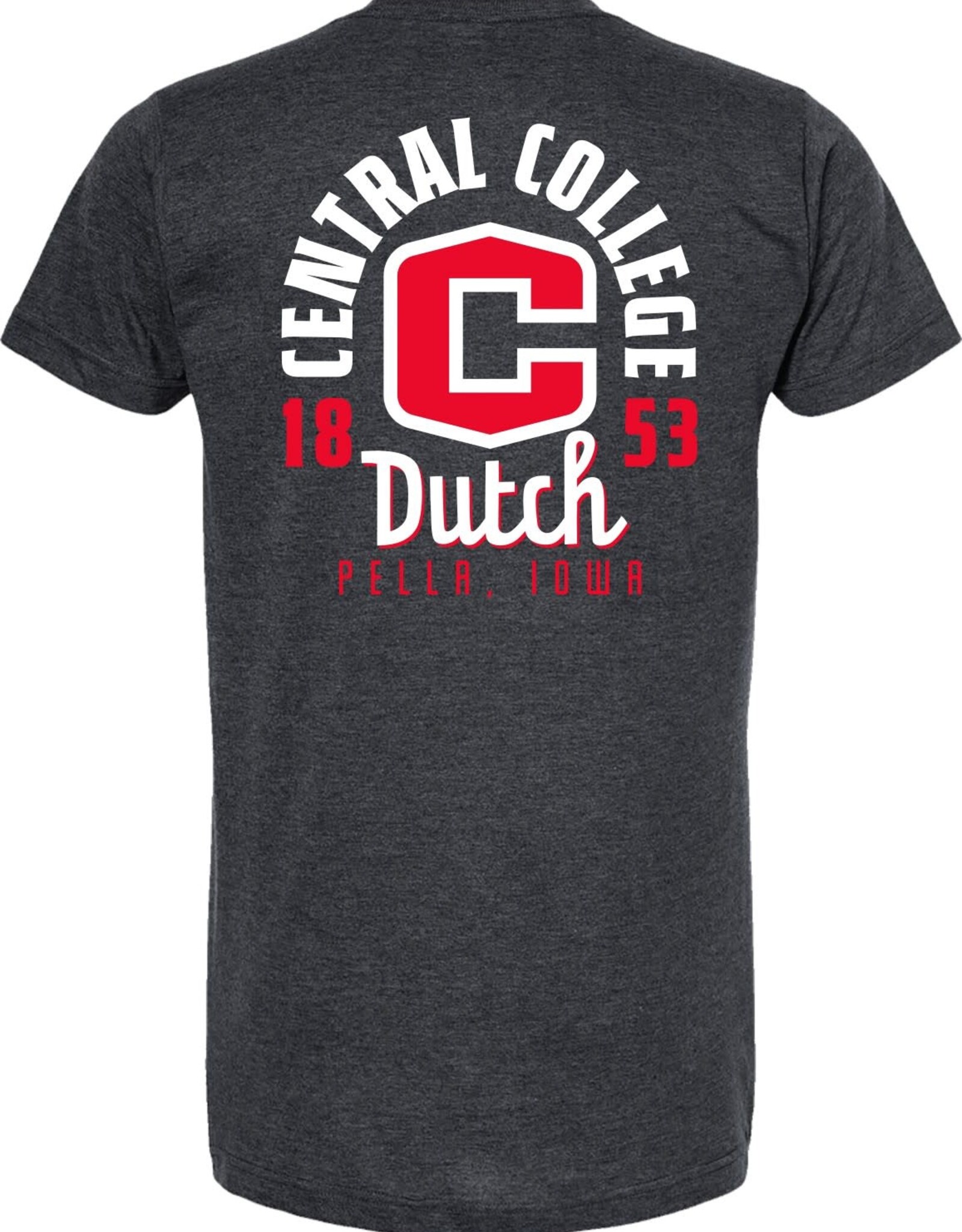 College House College House Cominksy Tee Full Back Central College C 1853 Graphite Heather