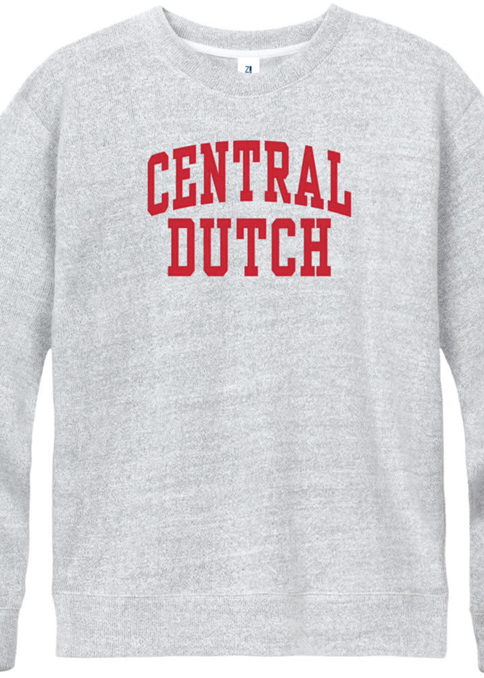 New Agenda New Agenda Salt + Pepper Felt Applique Fleece Crew