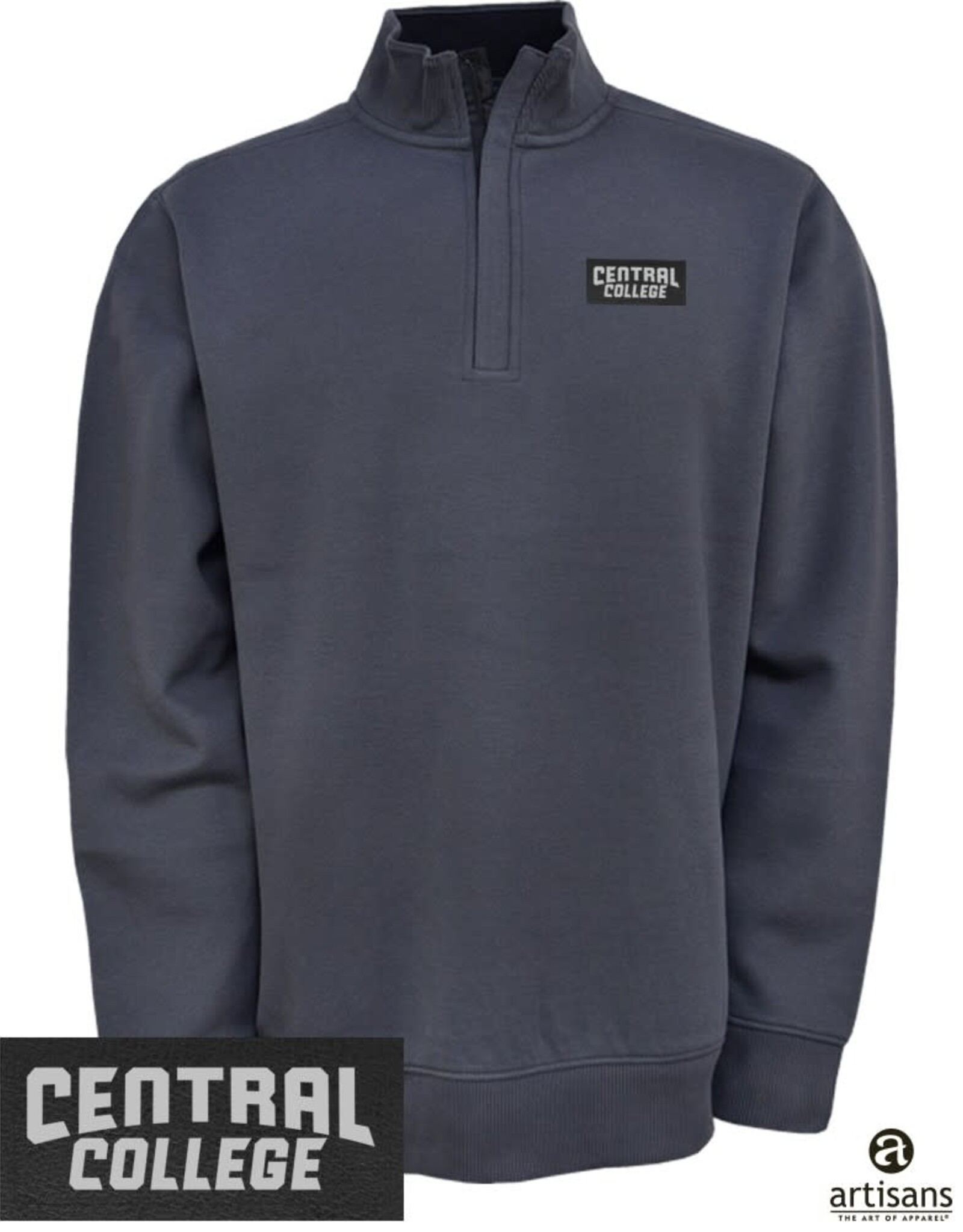 Artisans Artisans Pique Fleece 1/4 Zip Charcoal