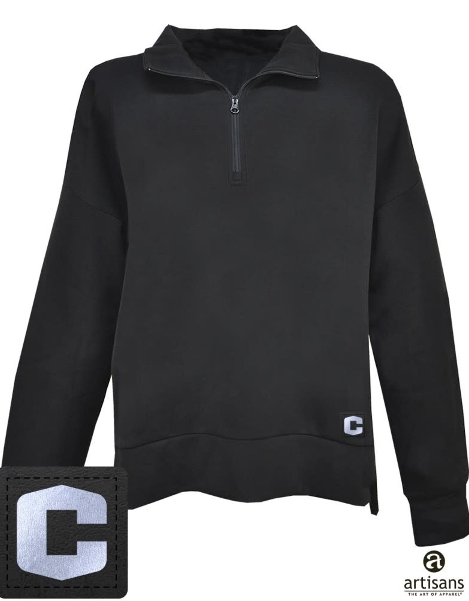 Artisans Artisans Womens Patch 1/4 Zip Black