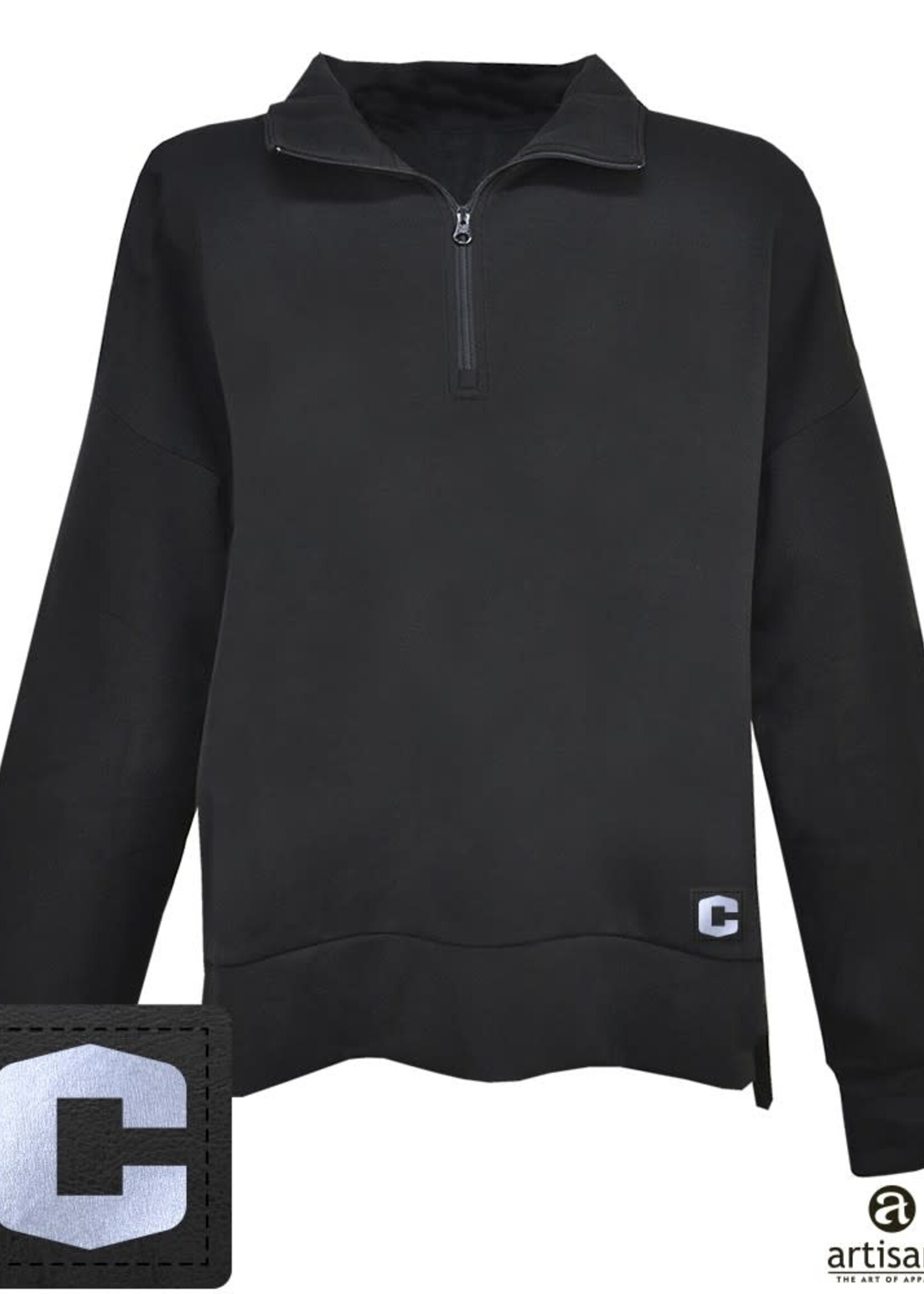 Artisans Artisans Womens Patch 1/4 Zip Black