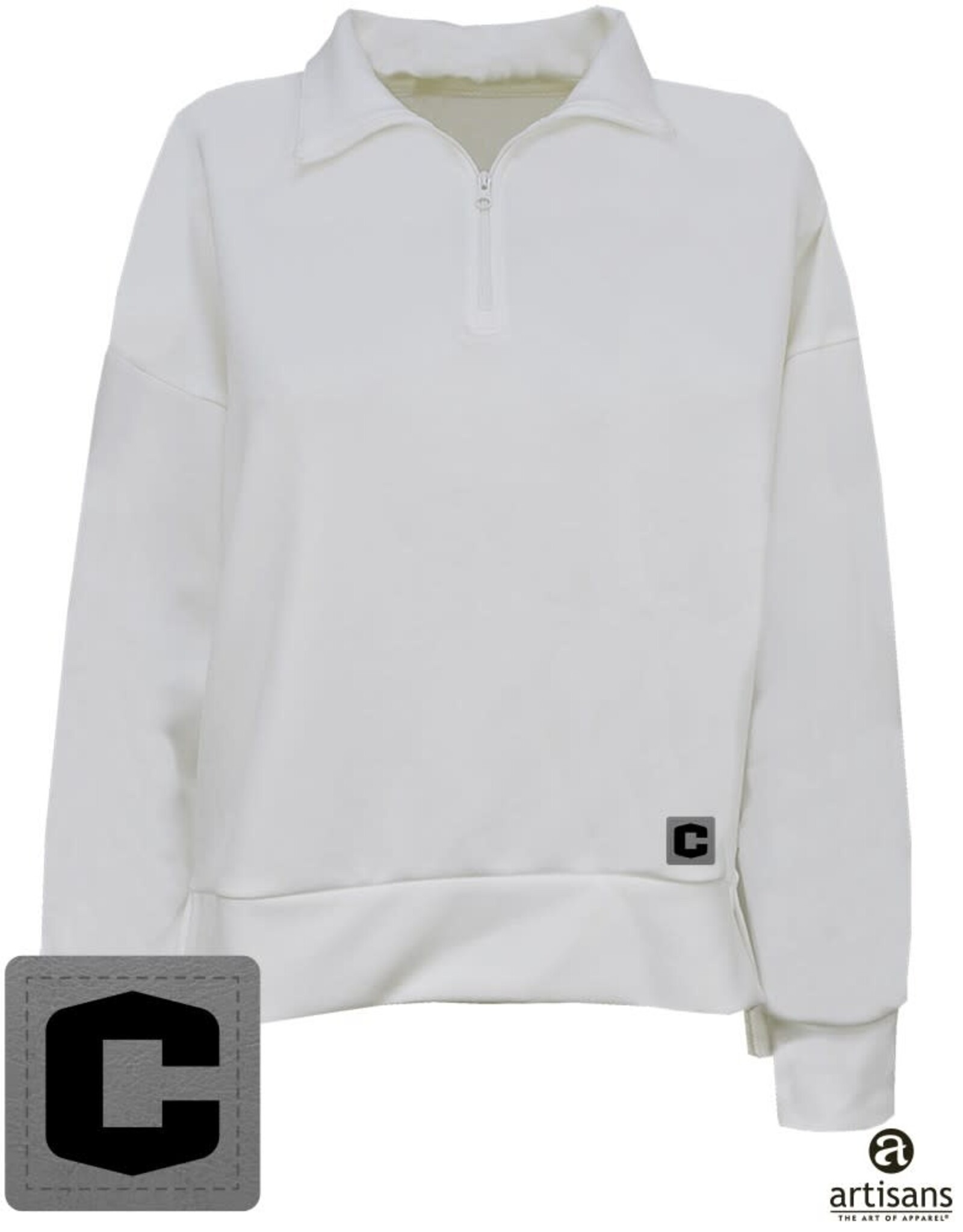 Artisans Artisans Womens Patch 1/4 Zip White