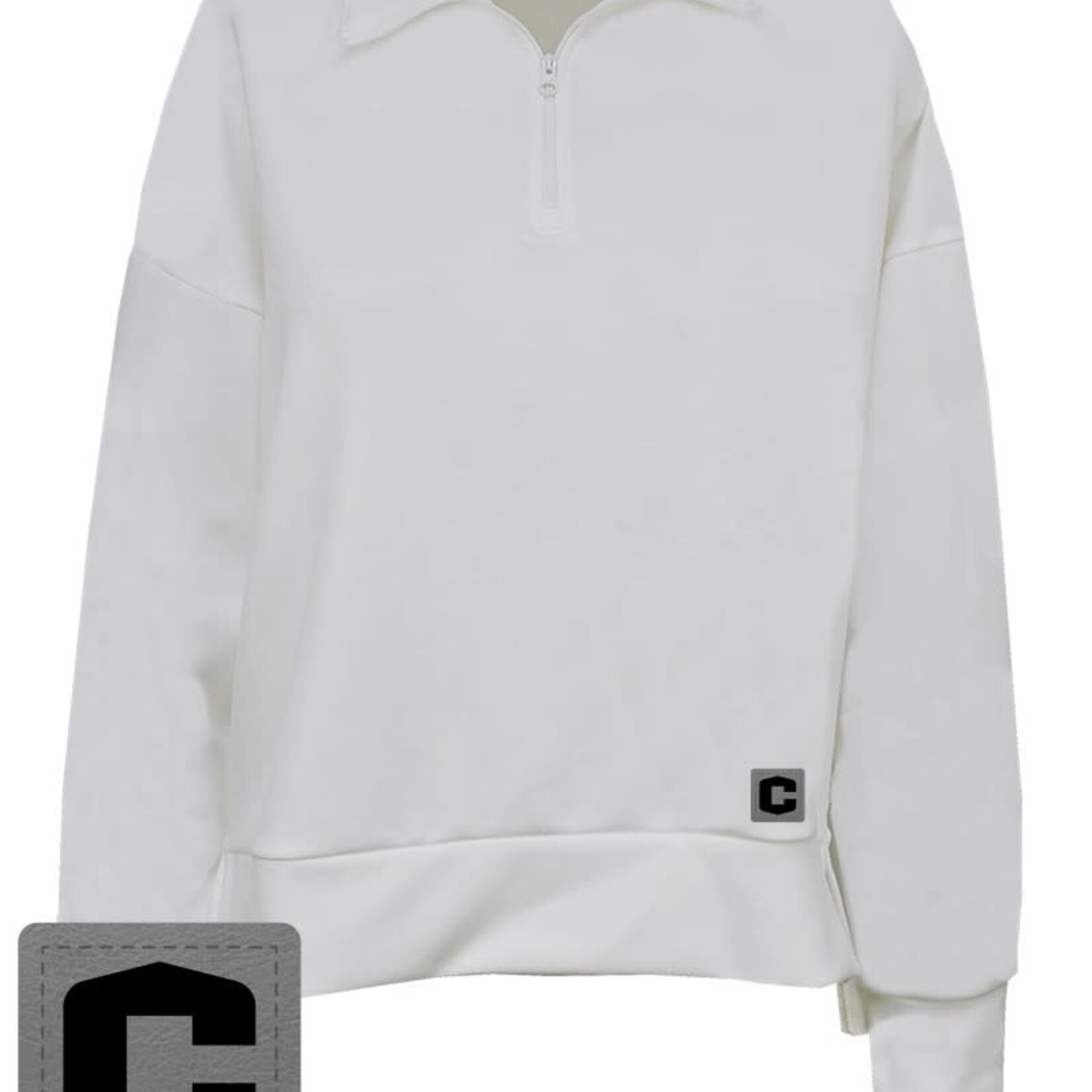 Artisans Artisans Womens Patch 1/4 Zip White