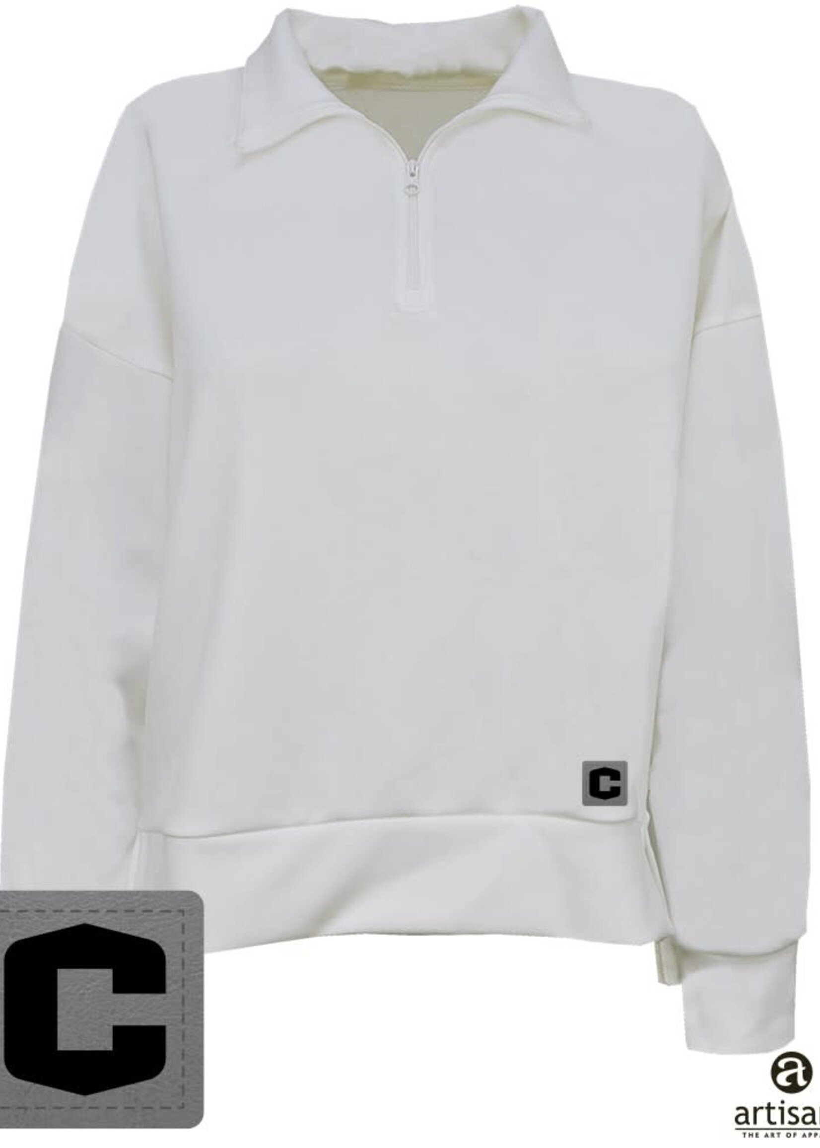 Artisans Artisans Womens Patch 1/4 Zip White