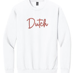 College House College House Script Dutch Embroidered Crew White
