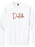 College House College House Script Dutch Embroidered Crew White