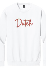 College House College House Script Dutch Embroidered Crew White