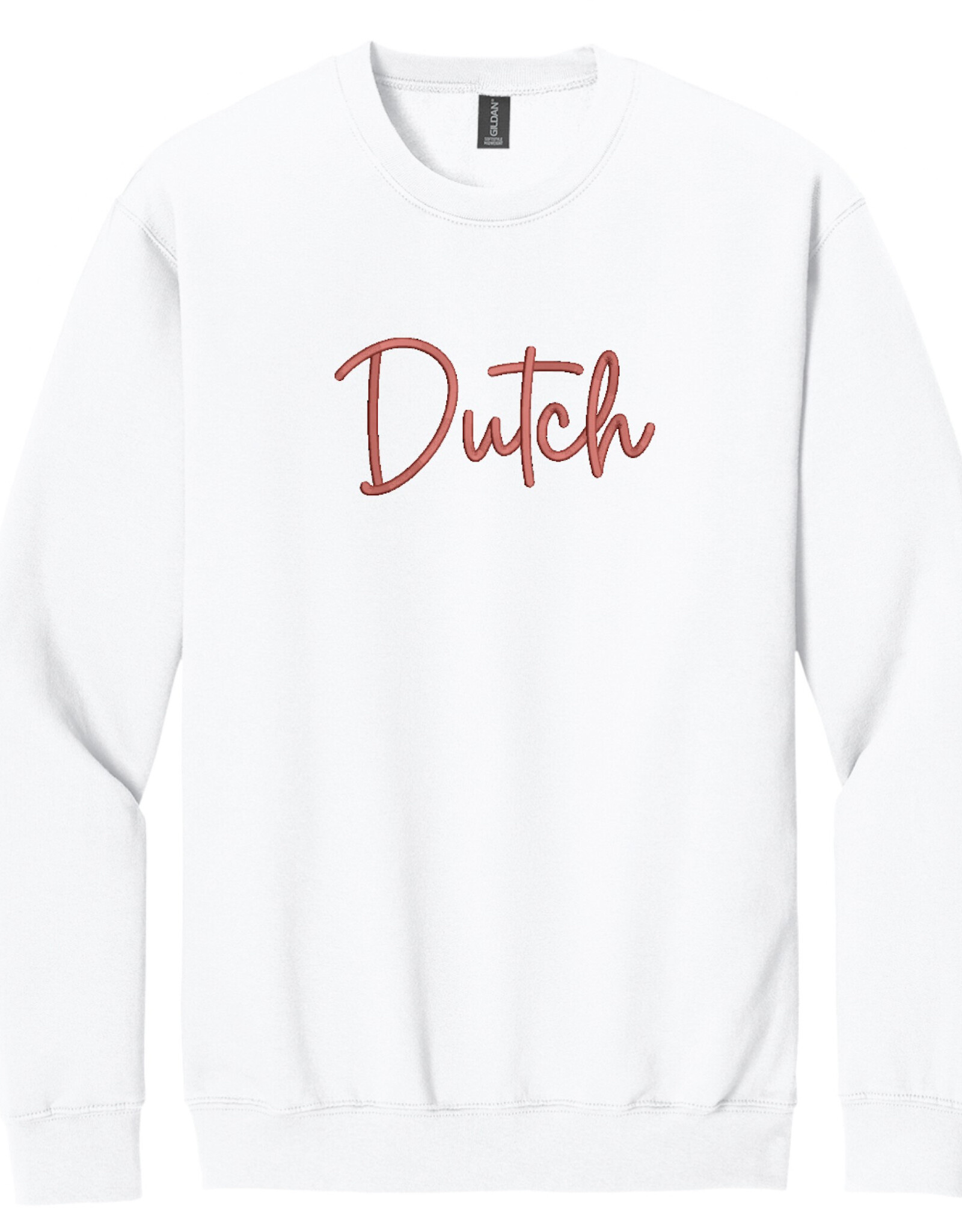 College House College House Script Dutch Embroidered Crew White