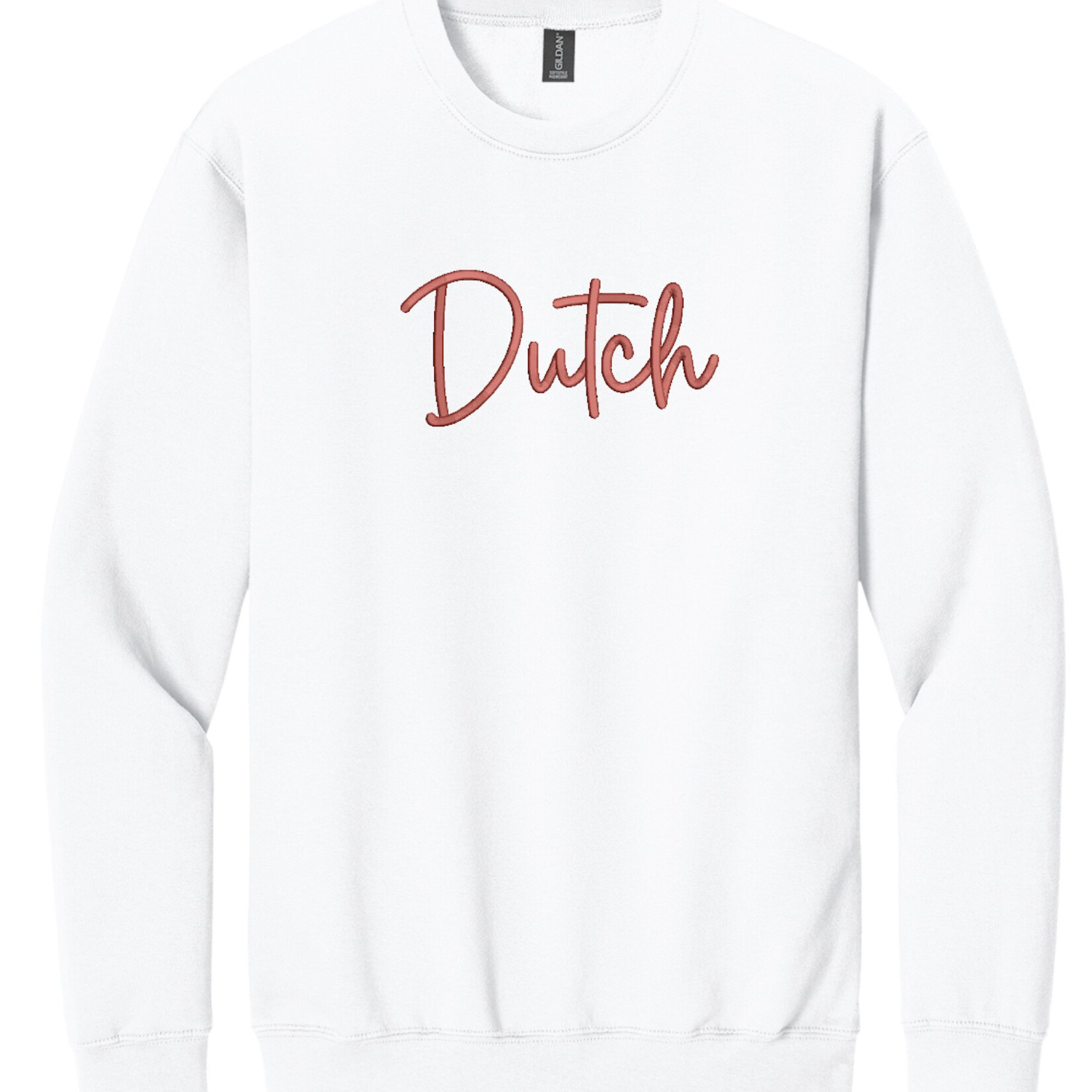 College House College House Script Dutch Embroidered Crew White