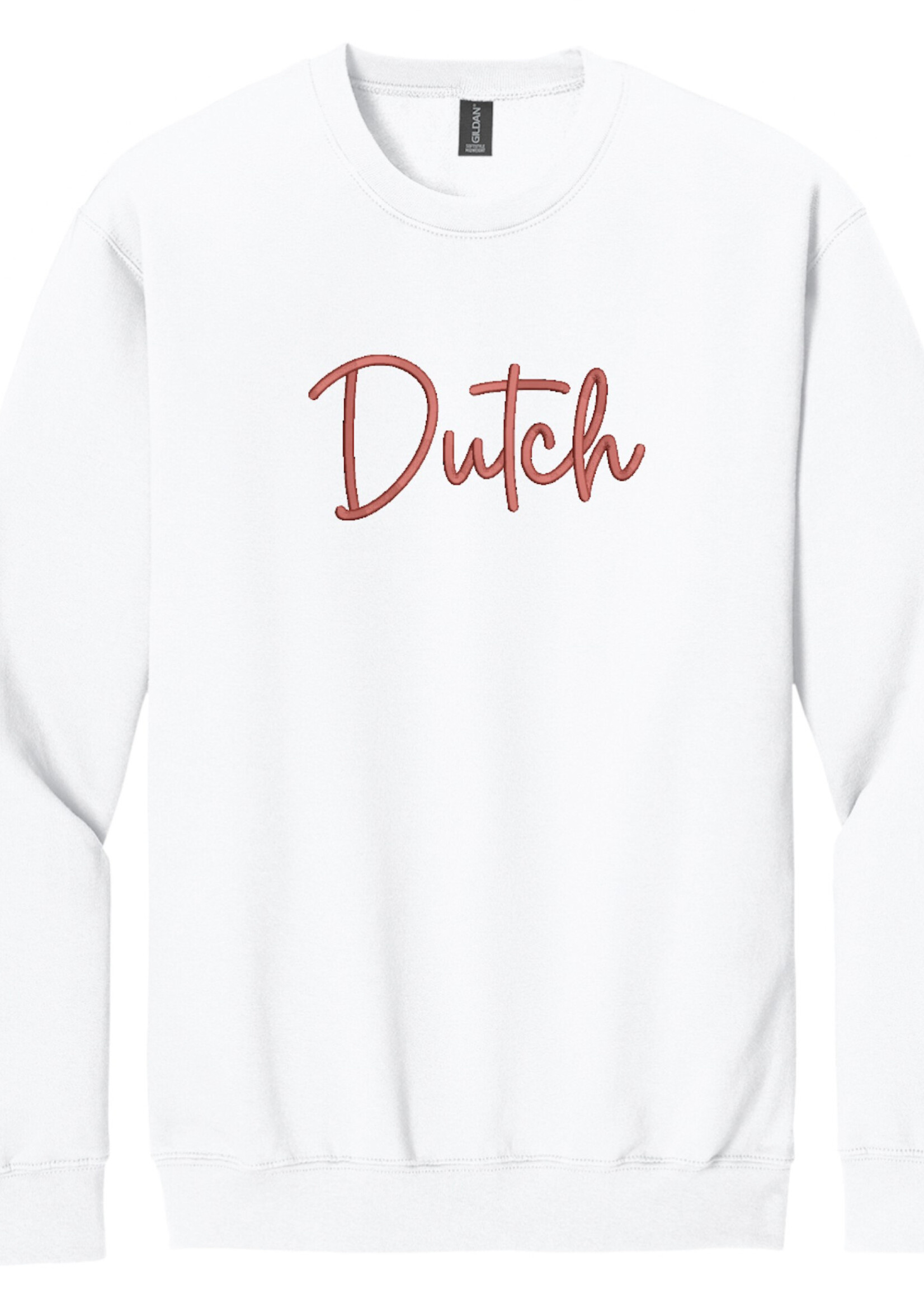 College House College House Script Dutch Embroidered Crew White