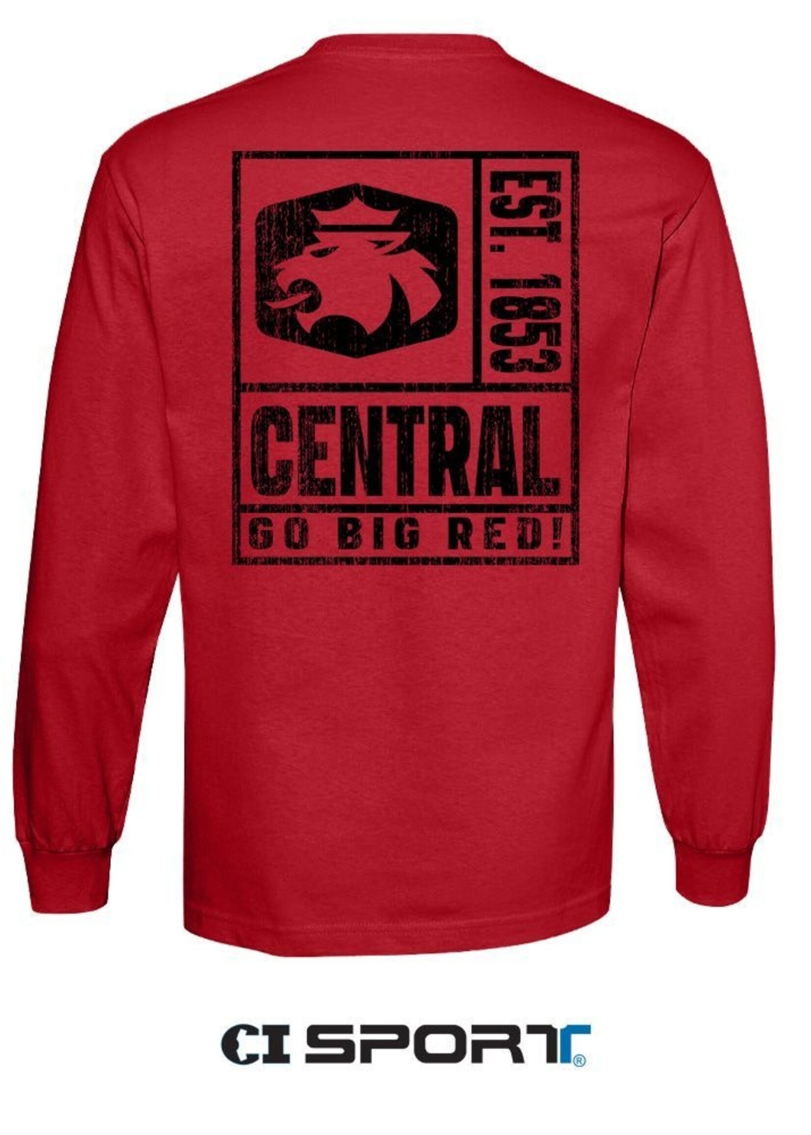 CI SPORT CI Sport Distressed Block LS Tee Red