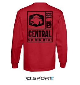 CI SPORT CI Sport Distressed Block LS Tee Red