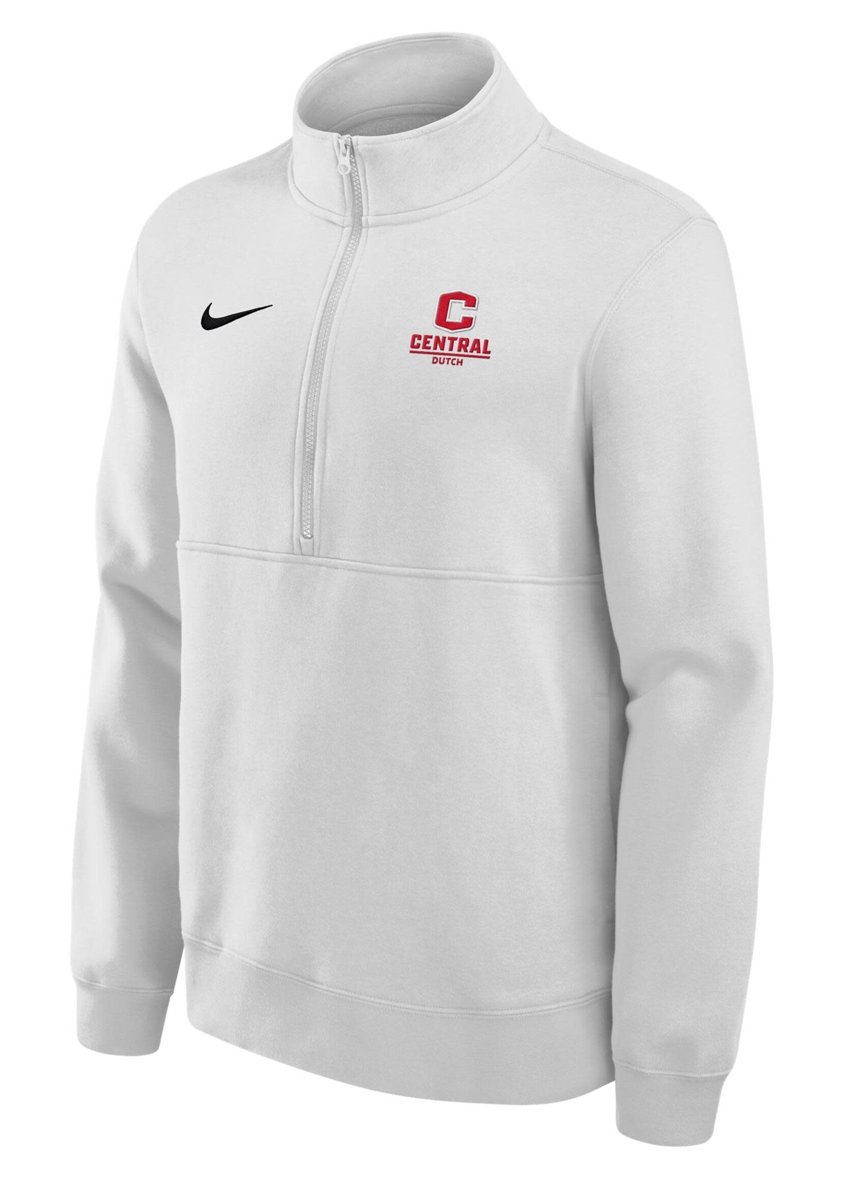 Nike Nike Club Fleece Athletic Logo 1/4 Zip White