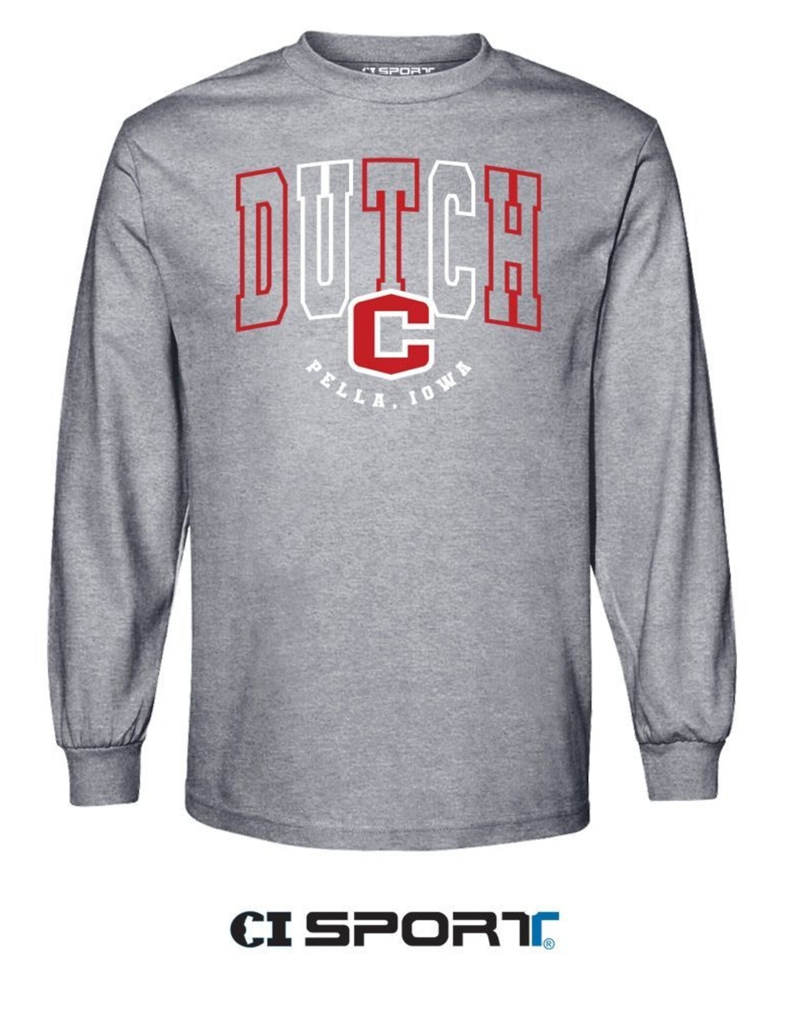 CI SPORT CI Sport Hollow Dutch Pattern LS Tee Graphite Heather