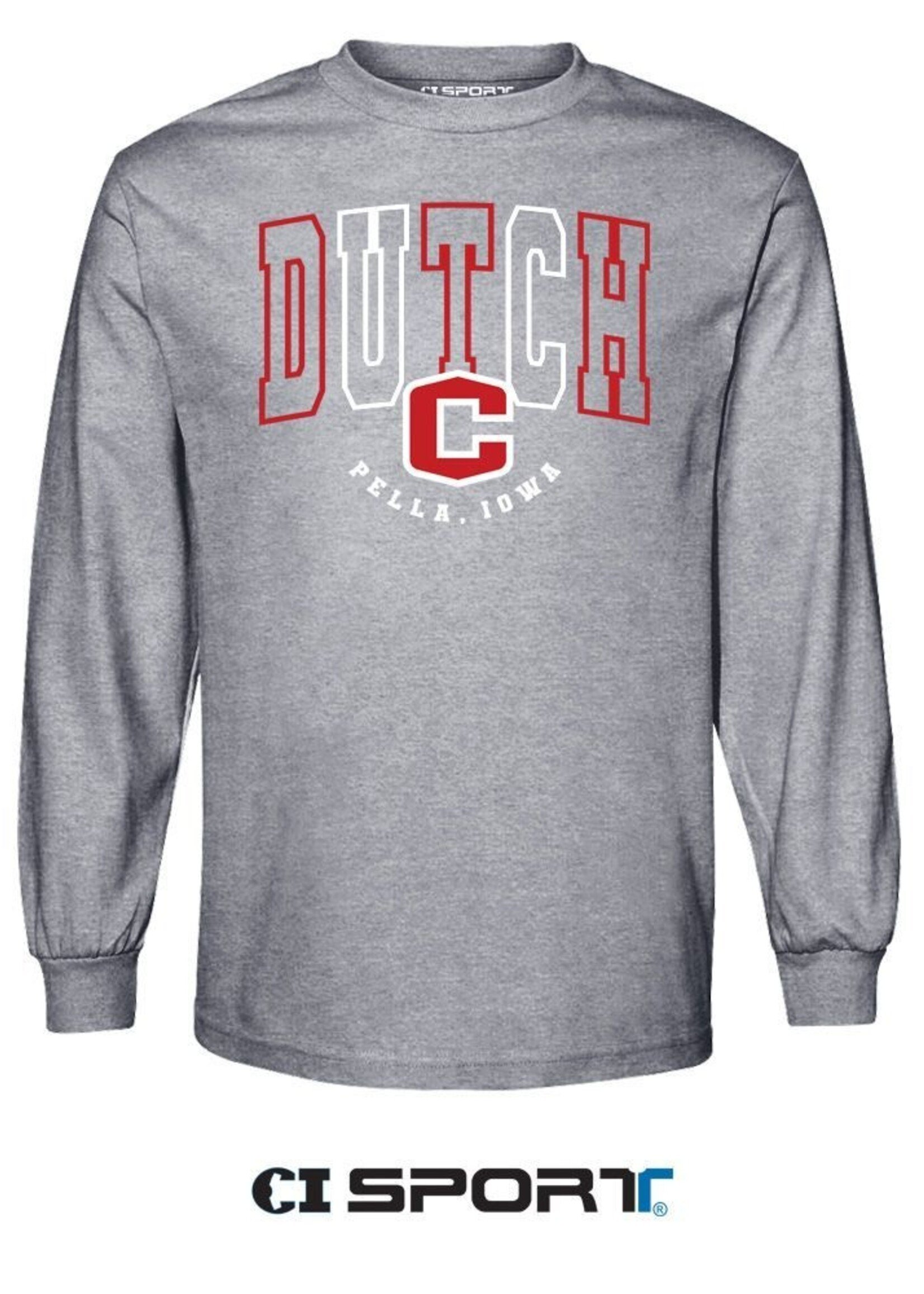 CI SPORT CI Sport Hollow Dutch Pattern LS Tee Graphite Heather