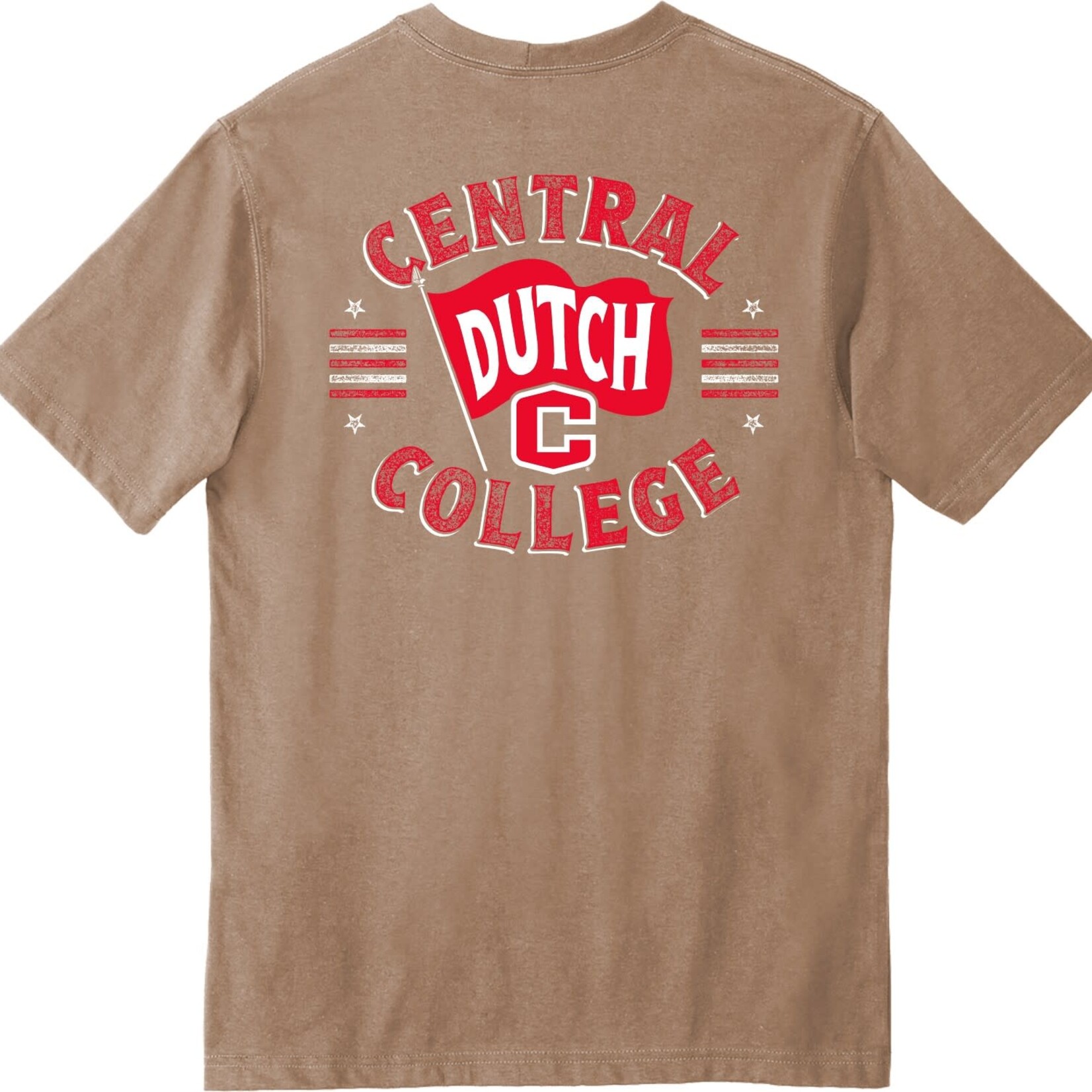 College House Carhartt Flag Back Pocket Tee Tan