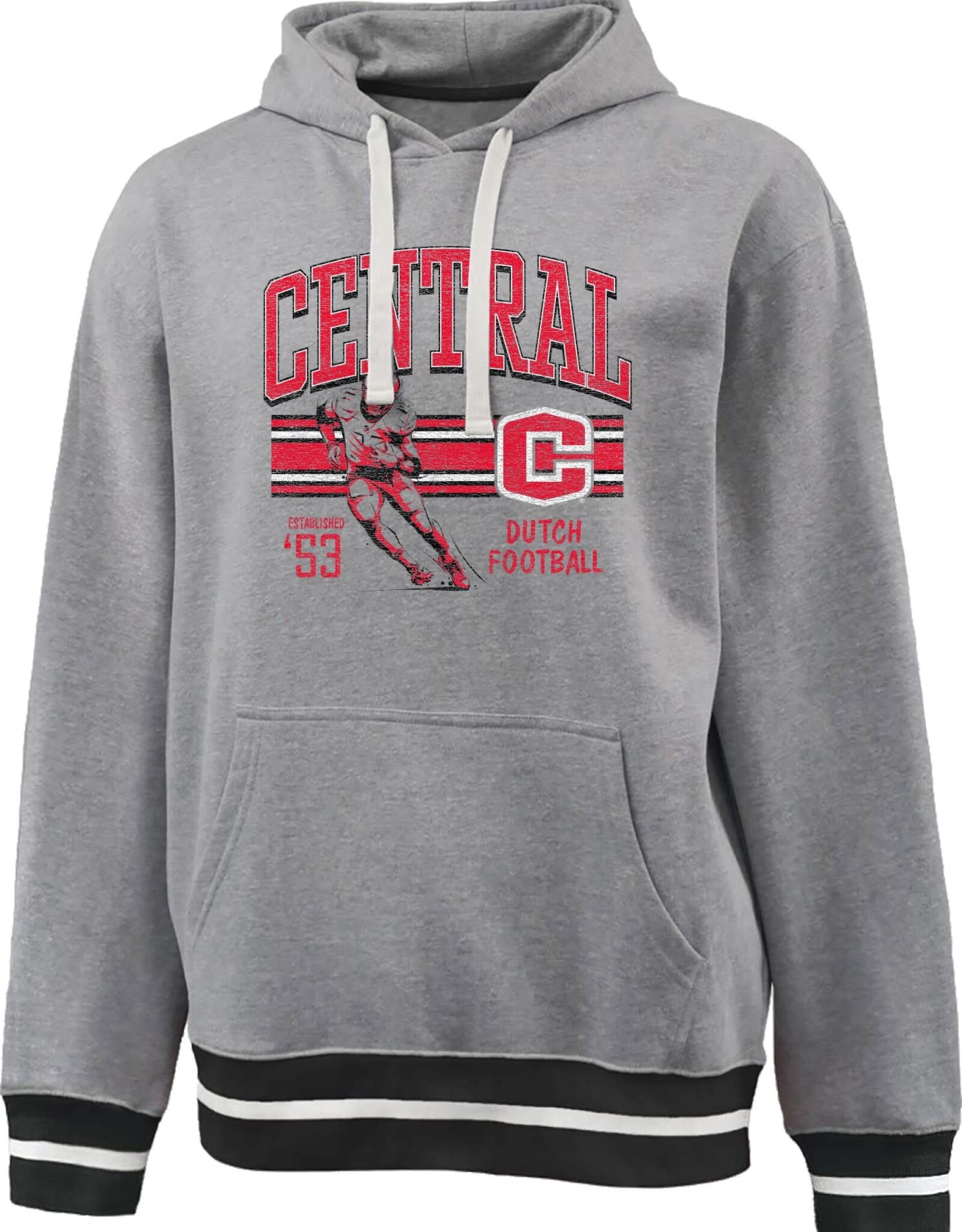 College House College House Football Stripe Hood Gray