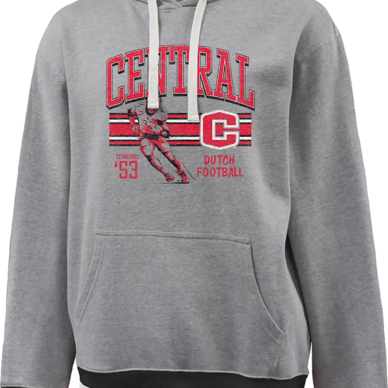 College House College House Football Stripe Hood Gray