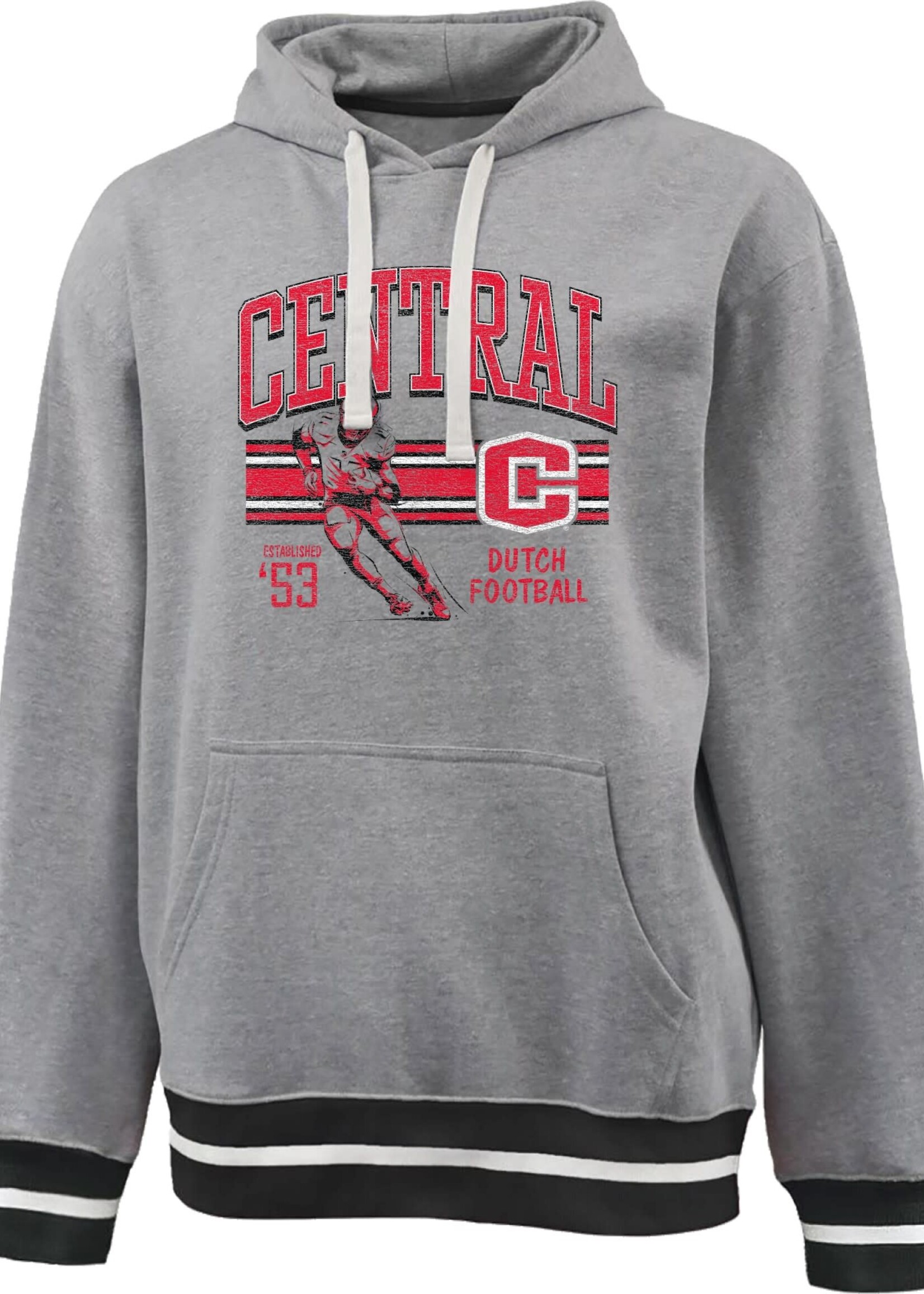 College House College House Football Stripe Hood Gray