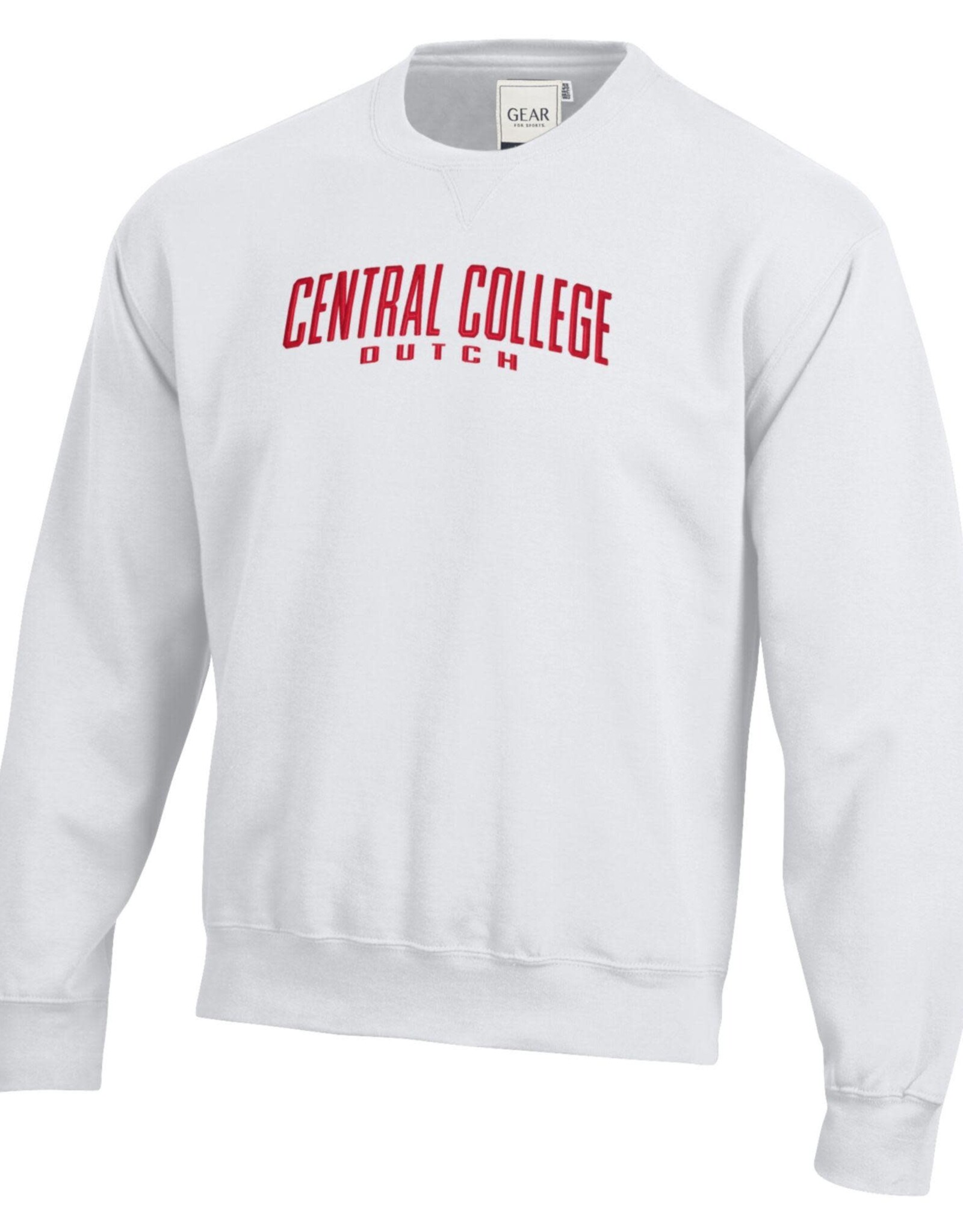 Gear Gear Big Cotton Puff Embroidery Central College Crew White