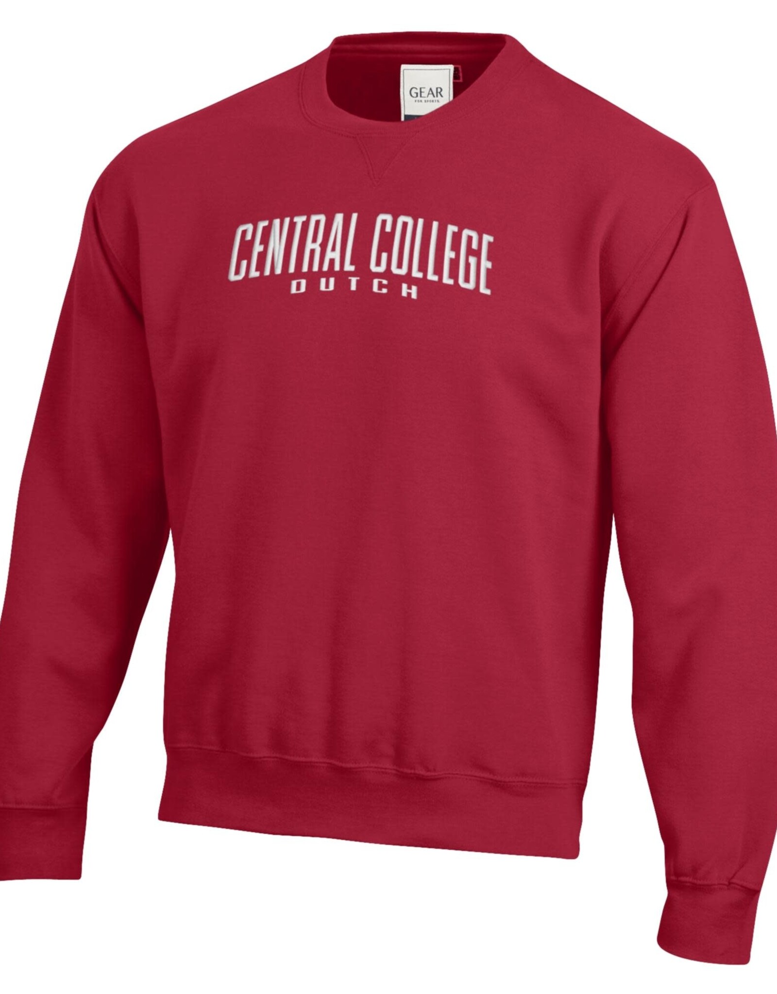 Gear Gear Big Cotton Puff Embroidery Central College Crew Red