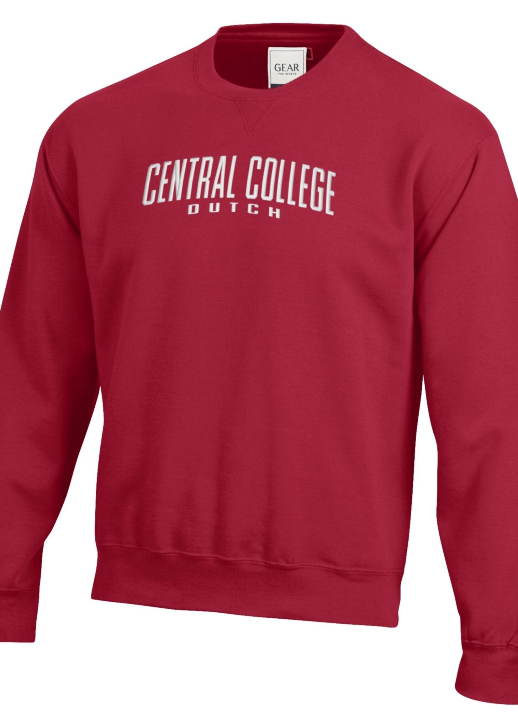 Gear Gear Big Cotton Puff Embroidery Central College Crew Red