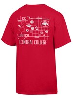 Comfort Wash Gear Comfort Wash Campus Map Tee Red