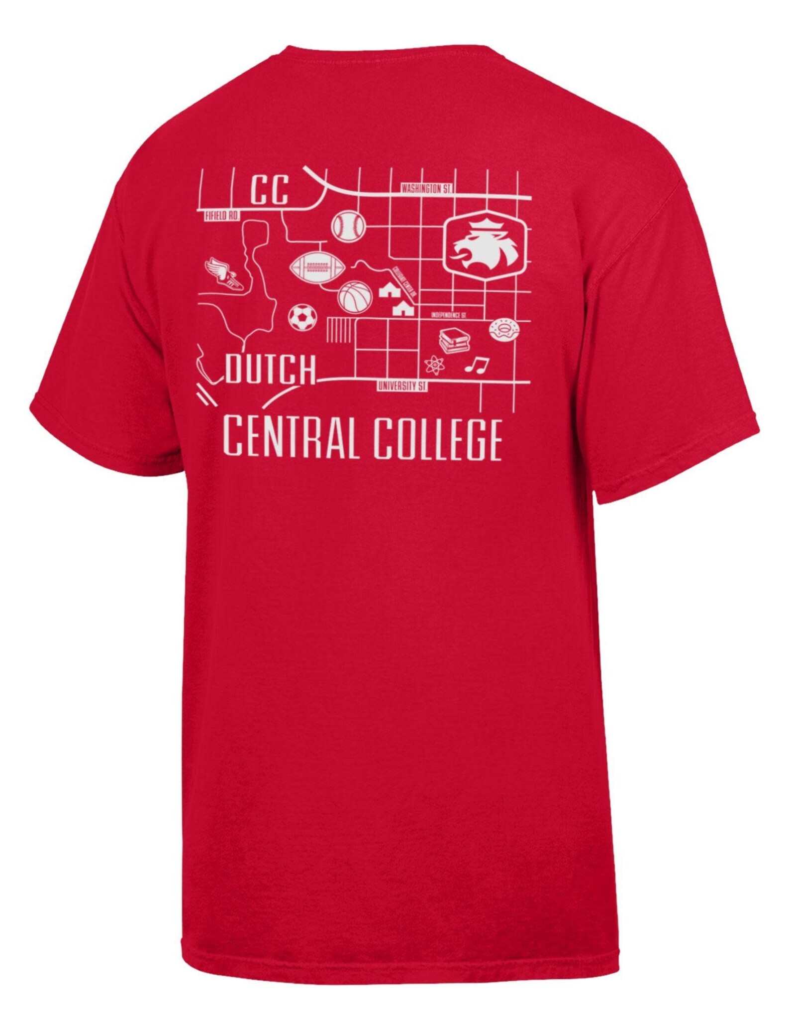 Comfort Wash Gear Comfort Wash Campus Map Tee Red