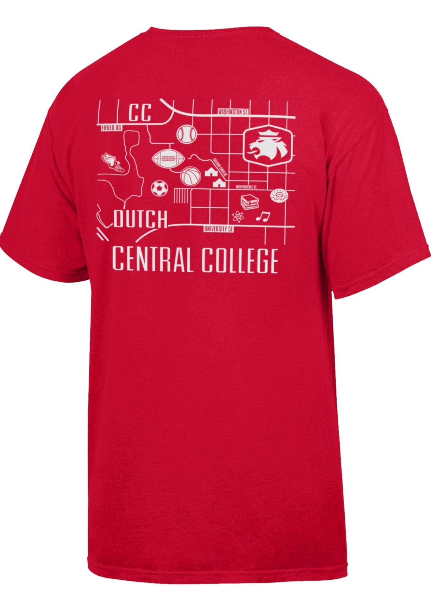 Comfort Wash Gear Comfort Wash Campus Map Tee Red
