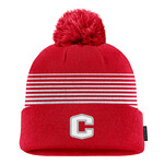 Nike Nike Peak Stripe Red Beanie w/Pom