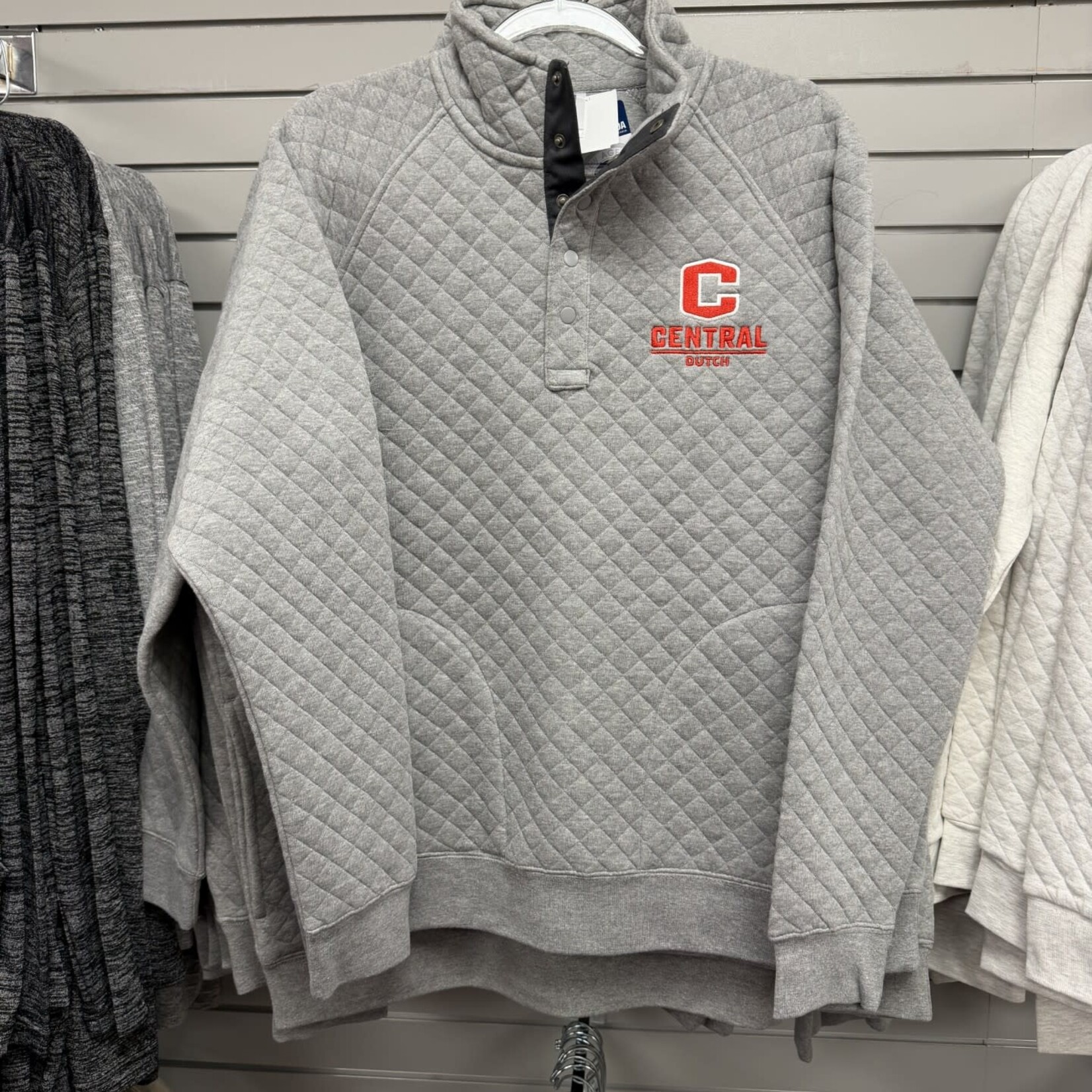 New Agenda Perrin Grey Quilted Snap Fleece