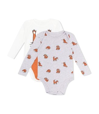 Petit Bateau - SET OF 3 BODIES LONG SLEEVES BABY HEART COTTON - igloobaby