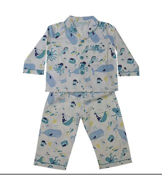 Powell Craft Powell Craft-ss21 Jules’ Boys Deep Sea Print Traditional Pyjamas