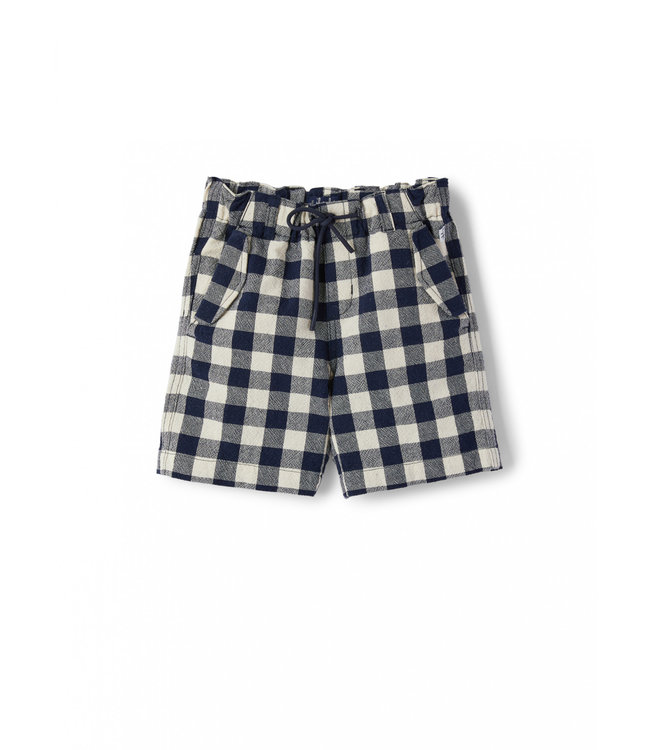 Il Gufo Il Gifo-ss21 BLUE AND WHITE CHECKED COTTON BERMUDA SHORTS