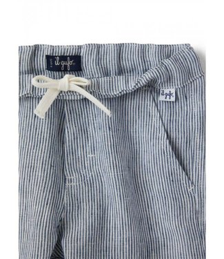Il Gufo Il Gufo-ss21 BLUE AND WHITE STRIPED LINEN TROUSERS