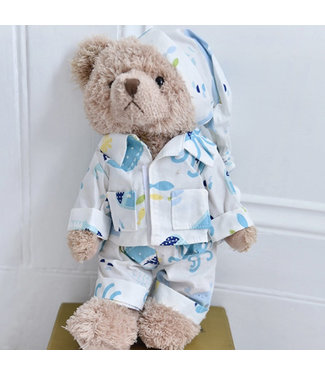 Powell Craft - Blue Stripe Pyjama Teddy Bear (34cm)