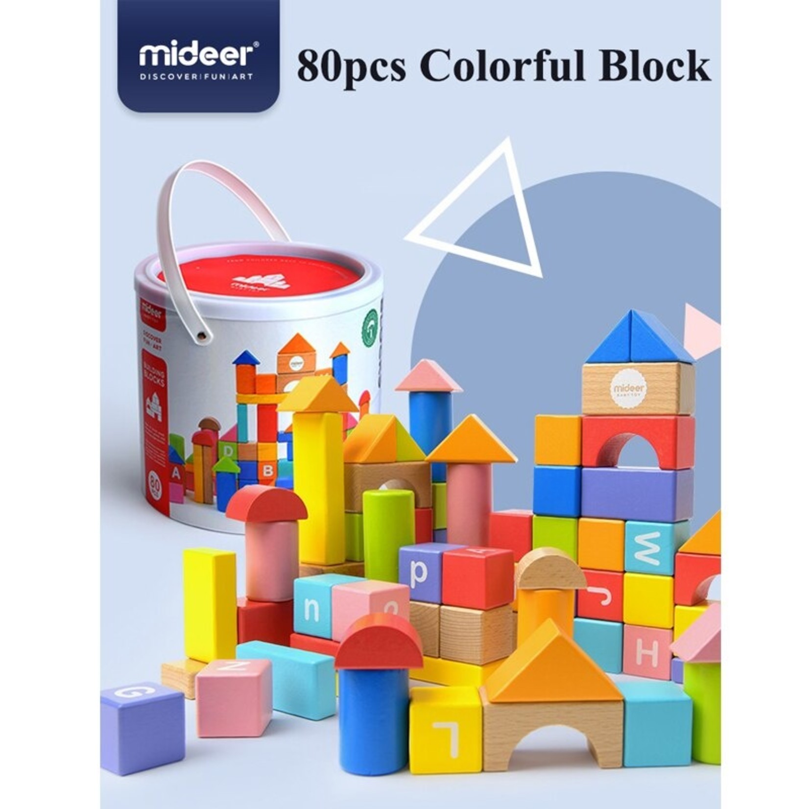 Mideer Mideer-SS21 MD1049 Wood Blocks 80 pcs