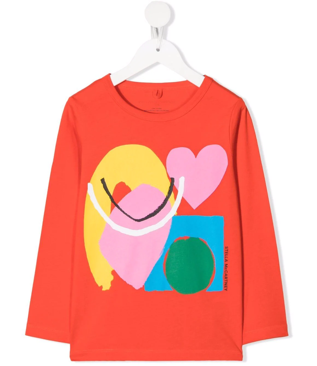 Stella McCartney Stella Mccartney-AW21 603012 Paint Heart-print long-sleeve T-shirt