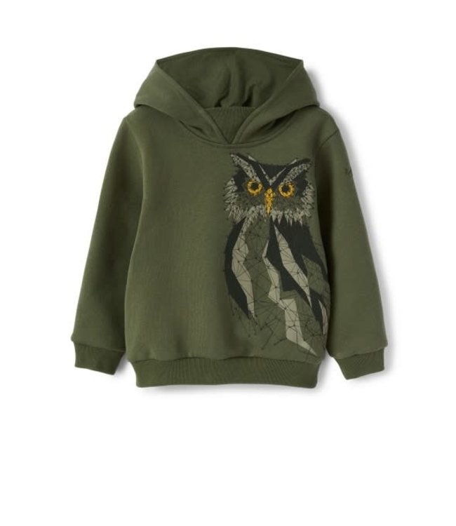 Il Gufo Il Gufo-AW21 SWEATSHIRT WITH HOOD AND GUFO PRINT