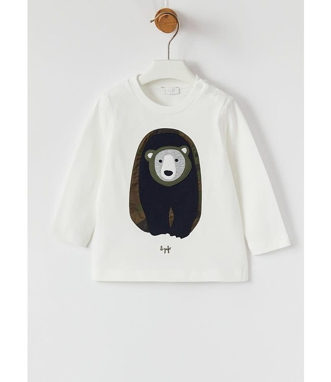 Il Gufo Il Gufo-AW21  BOYS LS T-SHIRT W/BEAR GRAPHIC ON THE FRONT   A21 TA229 M0094