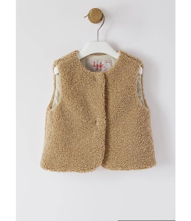 Il Gufo Il Gufo-AW21 GIRLS SLEEVELESS FUZZY VEST   A21 GI042