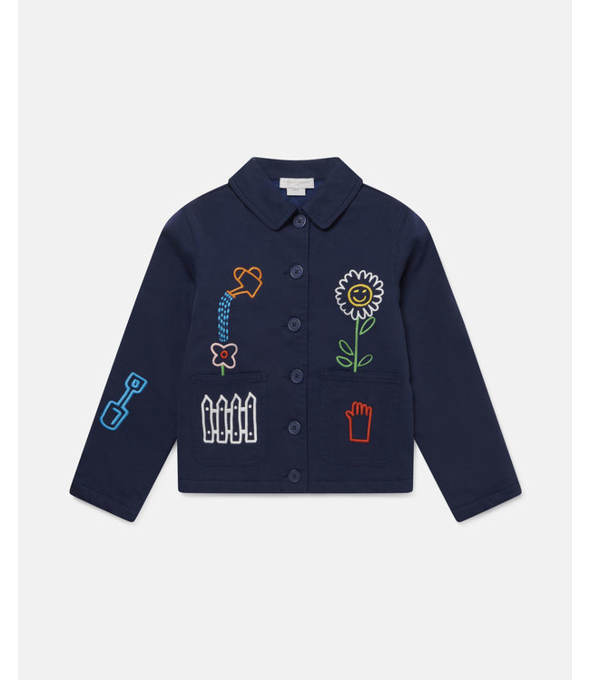 Stella McCartney Stella McCartney-AW21 603301 Embroidered Garden Denim Jacket