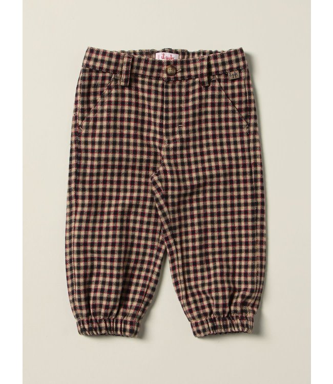 Il Gufo IL GUFO-AW21 PL346 PLAID ELASTIC WAIST JOGGERS