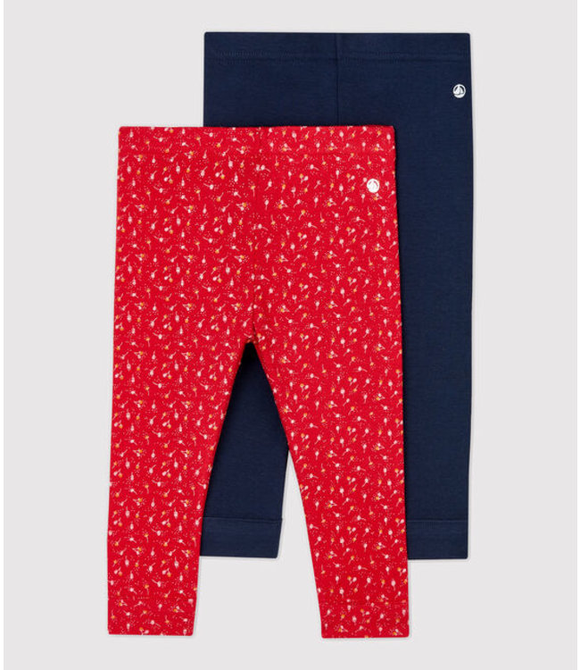 Petit Bateau Petit Bateau - BABIES' COTTON LEGGINGS - 2-PACK