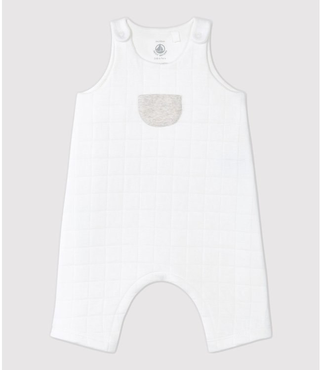 Petit Bateau Petit Bateau - BABIES' QUILTED ORGANIC COTTON QUILTED DUNGAREES