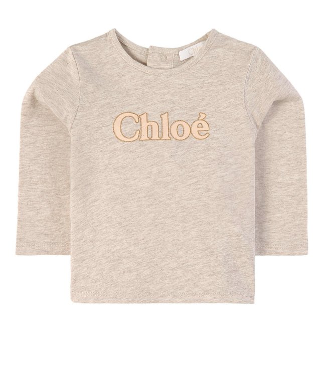 Chloe Chloe - Glittered Logo Long Sleeve T-Shirt