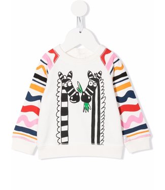 Stella McCartney Stella McCartney - zebra-print stretch-sustainable cotton sweatshirt