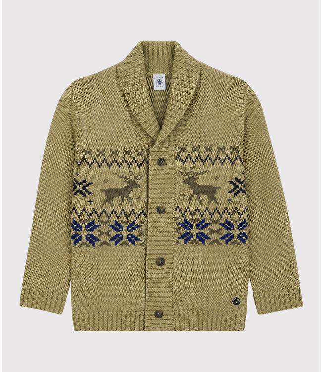 Petit Bateau Petit Bateau - BOYS' WOOL/COTTON CARDIGAN